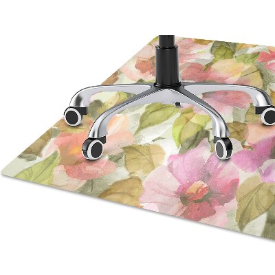 Alfombra silla ordenador Flores pintadas