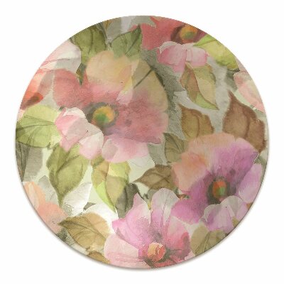 Alfombra silla ordenador Flores pintadas