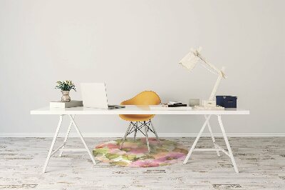 Alfombra silla ordenador Flores pintadas