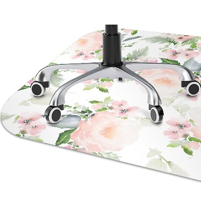Alfombra silla ordenador Flores pastel