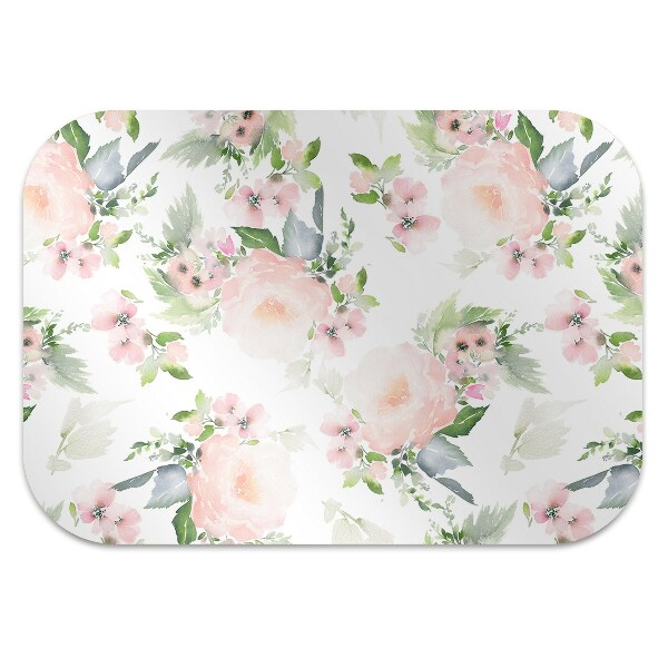 Alfombra silla ordenador Flores pastel