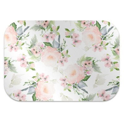 Alfombra silla ordenador Flores pastel