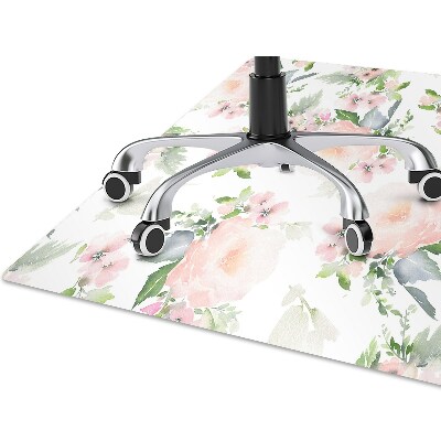Alfombra silla ordenador Flores pastel