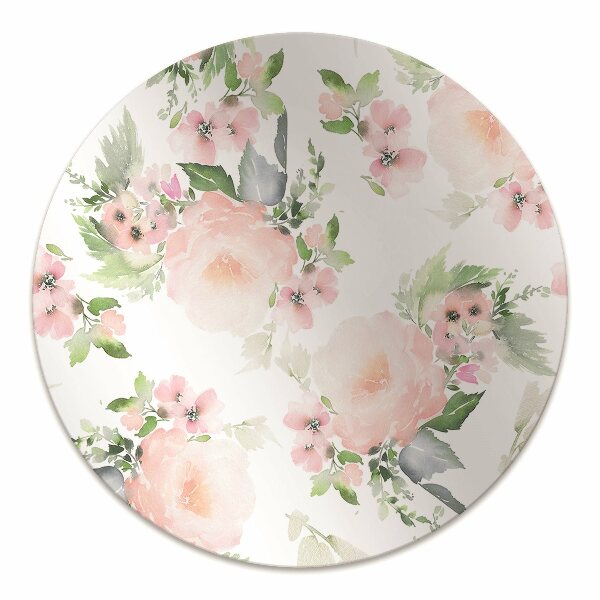 Alfombra silla ordenador Flores pastel