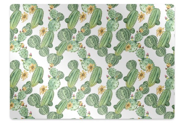 Alfombra silla ordenador Cactus con flores
