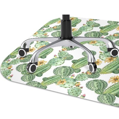Alfombra silla ordenador Cactus con flores