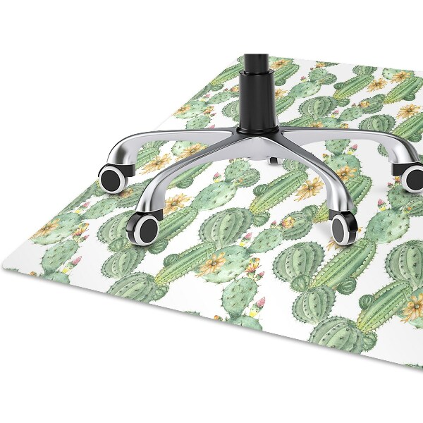 Alfombra silla ordenador Cactus con flores