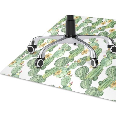 Alfombra silla ordenador Cactus con flores