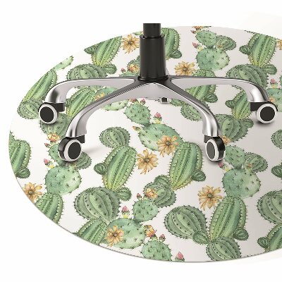 Alfombra silla ordenador Cactus con flores