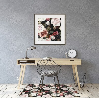 Alfombra para silla de escritorio Flores barrocas