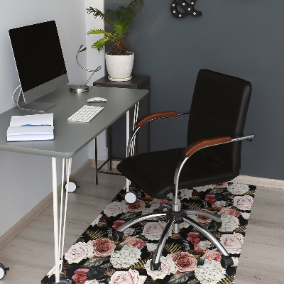 Alfombra para silla de escritorio Flores barrocas