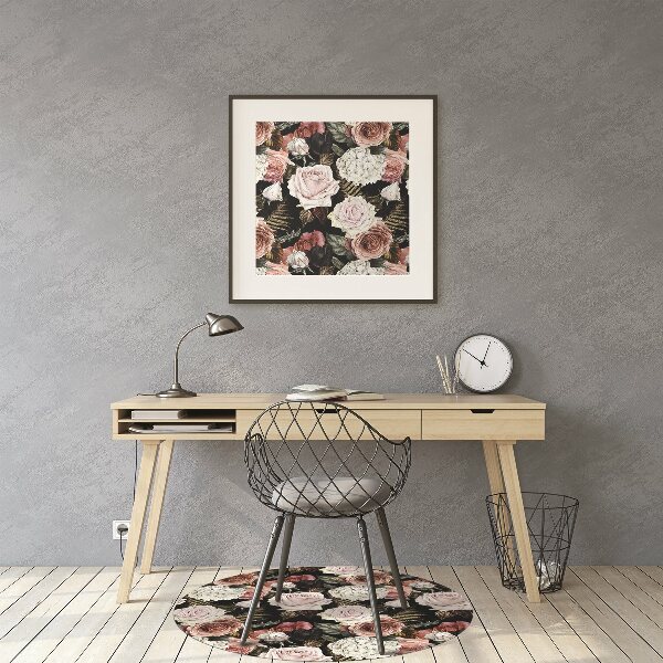 Alfombra para silla de escritorio Flores barrocas