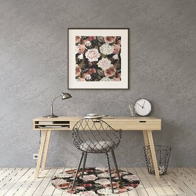 Alfombra para silla de escritorio Flores barrocas
