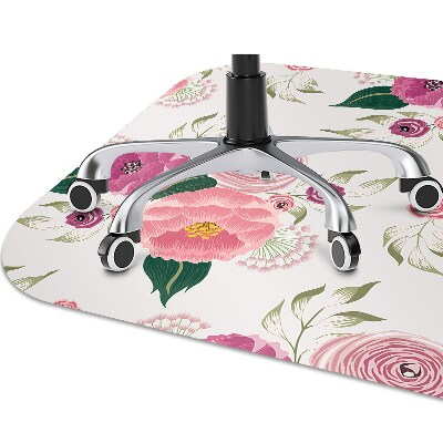 Alfombra para silla de escritorio Flores rosadas