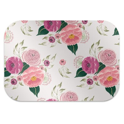 Alfombra para silla de escritorio Flores rosadas