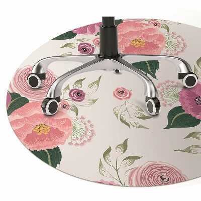 Alfombra para silla de escritorio Flores rosadas