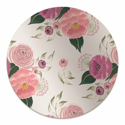 Alfombra para silla de escritorio Flores rosadas
