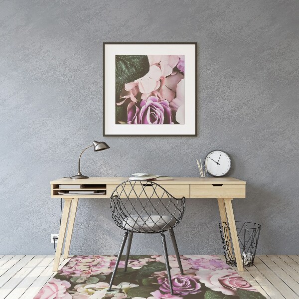Alfombra silla ordenador Flores barrocas
