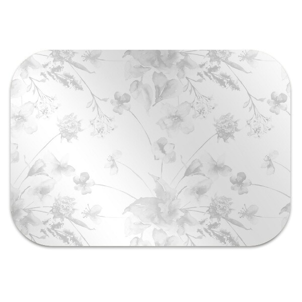Alfombra silla ordenador Flores grises