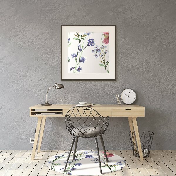 Alfombrilla para silla de escritorio Flores pintadas