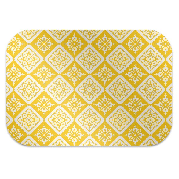 Alfombra para silla de escritorio Patrón blanco amarillo