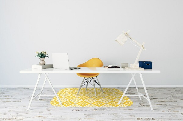Alfombra para silla de escritorio Patrón blanco amarillo