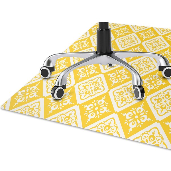 Alfombra para silla de escritorio Patrón blanco amarillo