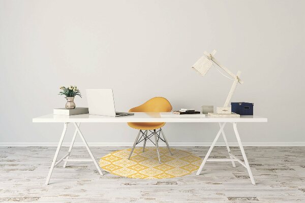 Alfombra para silla de escritorio Patrón blanco amarillo