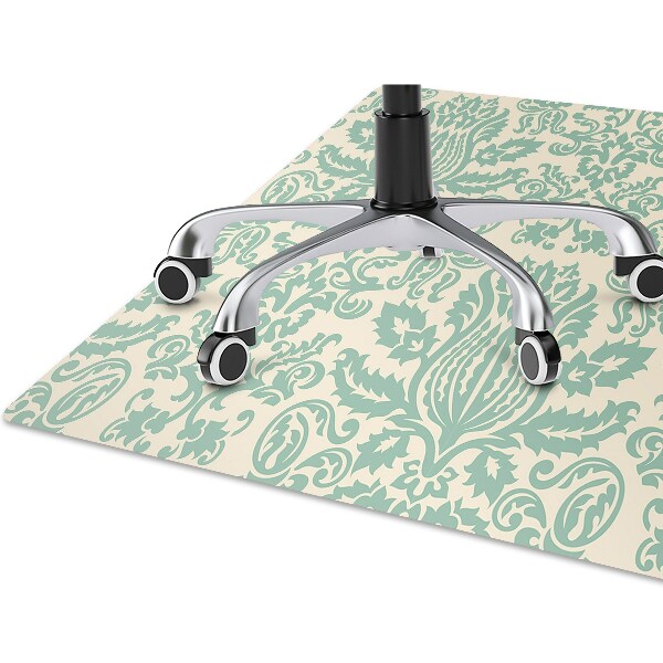 Alfombra silla ordenador Damasco verde