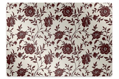 Alfombra silla ordenador Flores borgoña