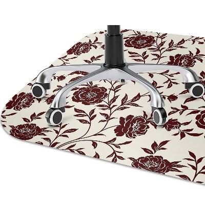 Alfombra silla ordenador Flores borgoña