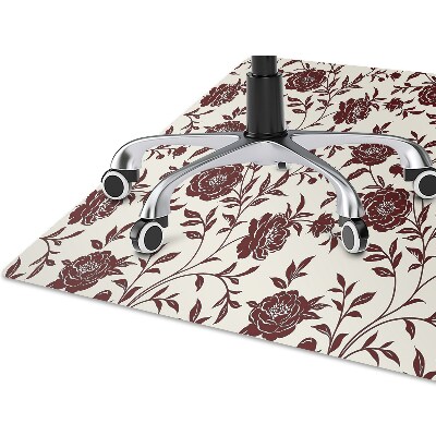 Alfombra silla ordenador Flores borgoña