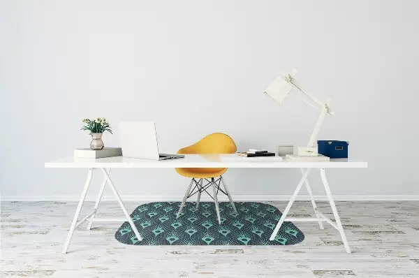 Alfombra silla ordenador Azul neón