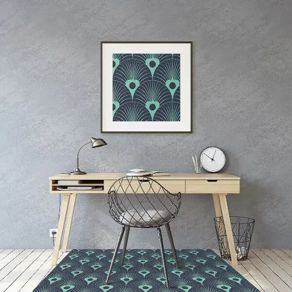 Alfombra silla ordenador Azul neón