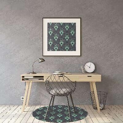 Alfombra silla ordenador Azul neón