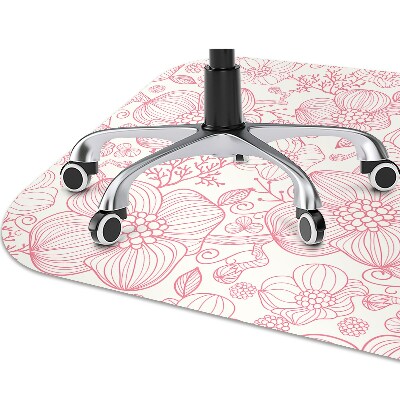 Alfombra para silla de escritorio Flores de contorno