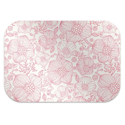 Alfombra para silla de escritorio Flores de contorno