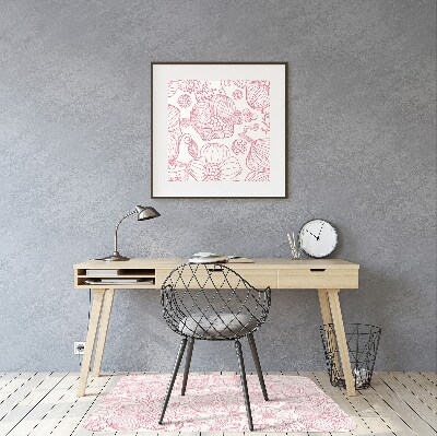 Alfombra para silla de escritorio Flores de contorno