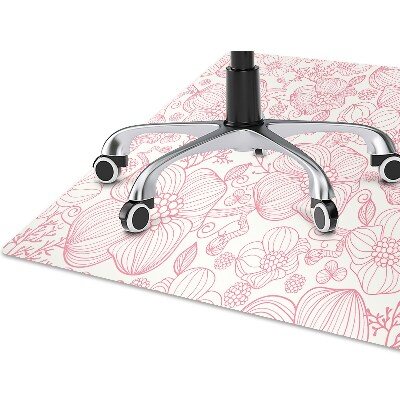 Alfombra para silla de escritorio Flores de contorno