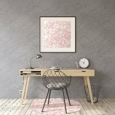 Alfombra para silla de escritorio Flores de contorno