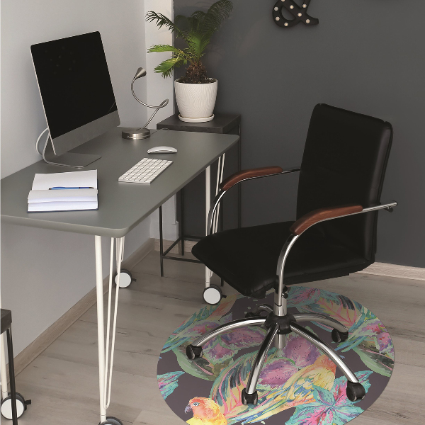 Alfombra para silla de escritorio Loros coloridos