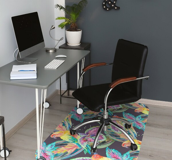 Alfombra para silla de escritorio Loros coloridos