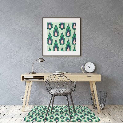 Alfombra para silla de escritorio Lágrimas verdes