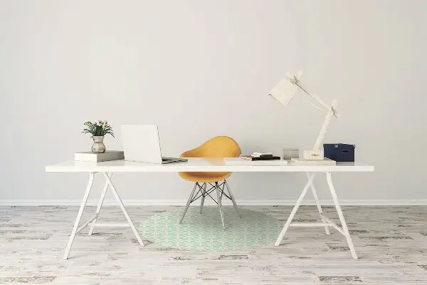 Alfombra silla ordenador Patrón blanco y azul