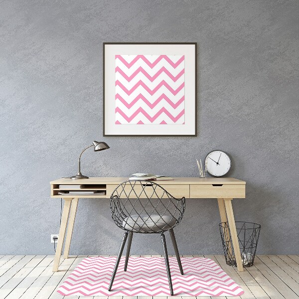 Alfombra silla ordenador Zigzags rosados