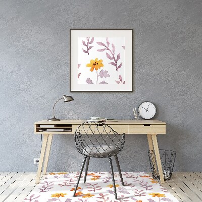 Alfombra para silla de escritorio Flores pintadas