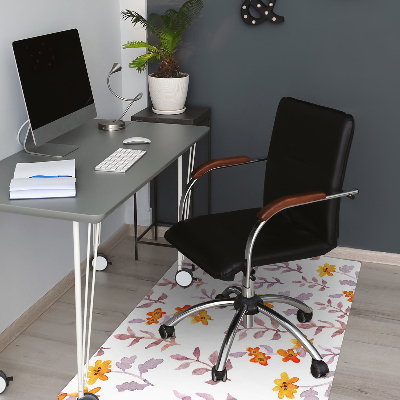 Alfombra para silla de escritorio Flores pintadas