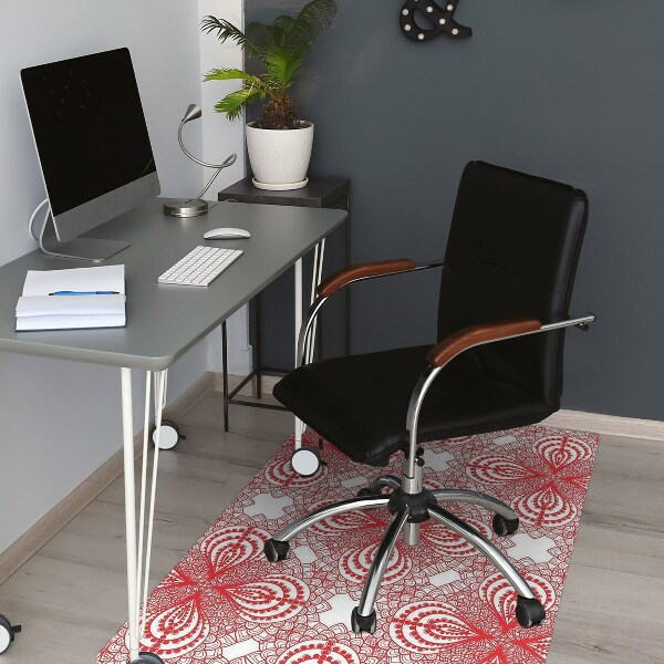 Alfombra silla ordenador Encaje rojo