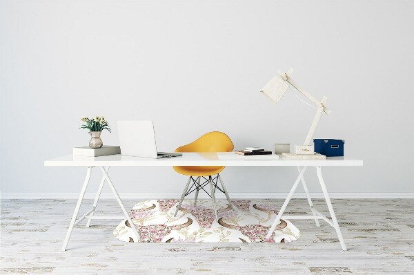 Alfombra para silla de escritorio Cráneo de flores