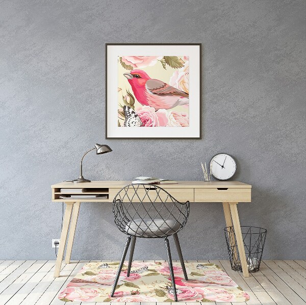 Alfombra silla ordenador Birds butterflies
